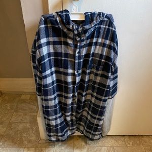 BLUE/GREY FLANNEL W/ HOODIE